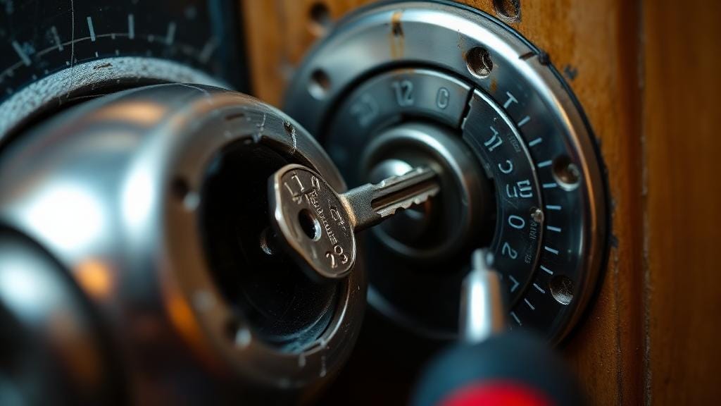 Clé cassée coincée dans un cylindre de serrure nécessitant une extraction