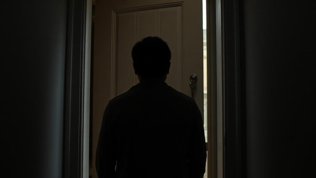 Personne bloquée devant sa porte d'entrée avec les clés à l'intérieur