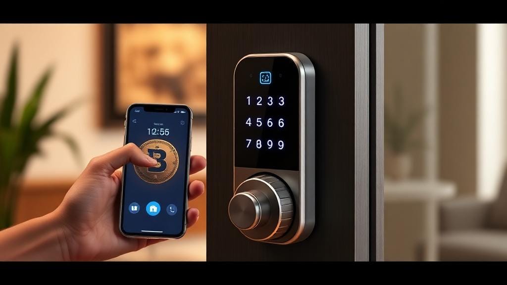 Serrure connectée avec clavier digital et contrôle par smartphone