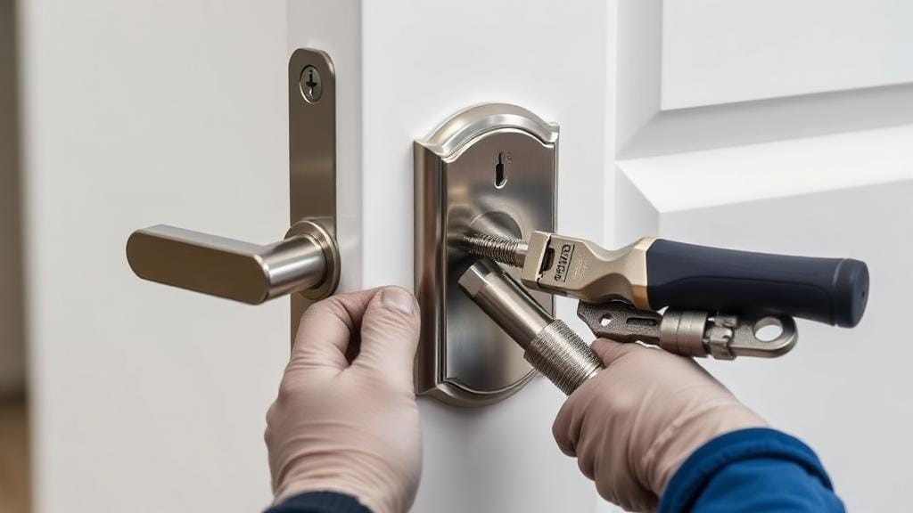 Installation d'une serrure multipoints haute sécurité par un serrurier professionnel